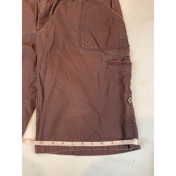 Eddie Bauer Mens Shorts Cargo Trunk Mid Rise 100% Cotton Outdoor Maroon Size 10 - Picture 6 of 9